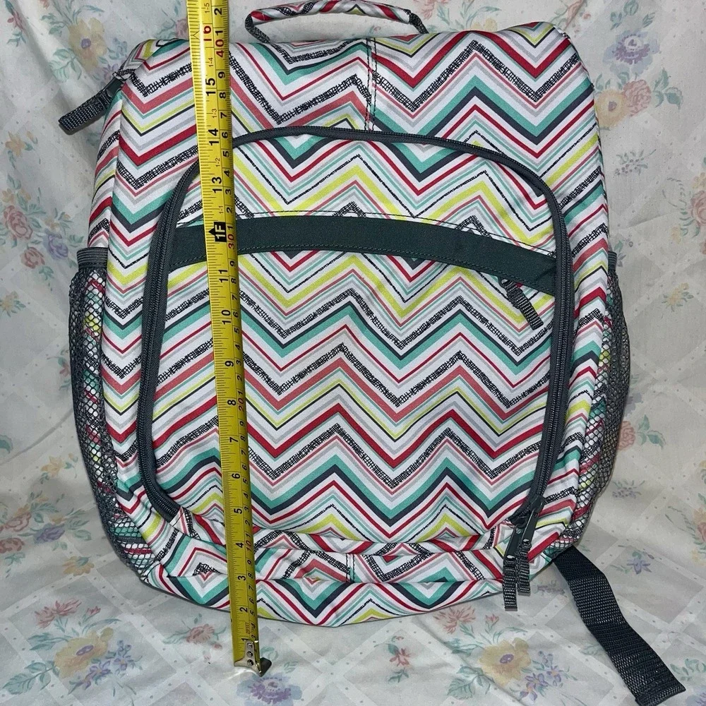 THIRTY-ONE PARTY PUNCH CHEVRON SLING BAG CAMERA / DIAPER BAG / BACKPACK 18x13x6